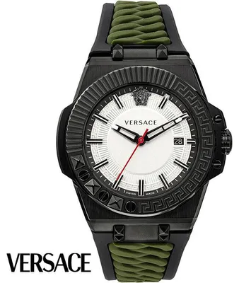 Produktbild von Versace VEDY00419 Chain Reaction weiss schwarz grün Silikon Herren Uhr NEU