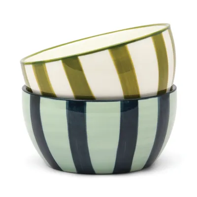 Image de Lot de 2 saucières « Bella » – vert olive et bleu