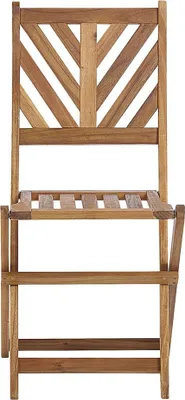 Produktbild von BELIANI Balkonset Braun Akazienholz Tisch quadratisch 58x58 cm mit 2 klappbaren Stühlen Landhaus Stil Terrasse Balkon Garten Möbel