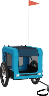 Obrázek produktu pro vidaXL Přívěs na jízdní kolo Dogs Modrá a černá Oxford Fabric & Iron