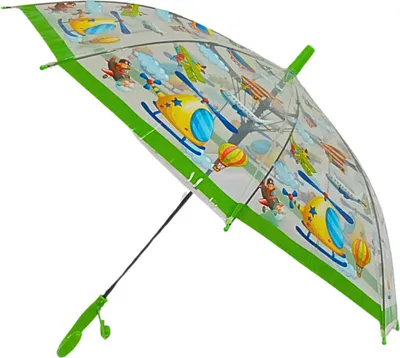 Produktbild von Transparenter Kinderregenschirm mit Pfeifenflugzeugen wie in der Beschreibung