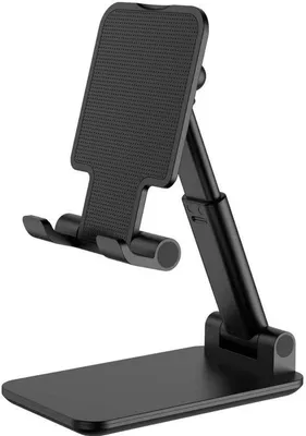 Image de Support pour tablette - Support pour tablette - Acier brossé - Rabattable et réglable - Pour bureau - Noir
