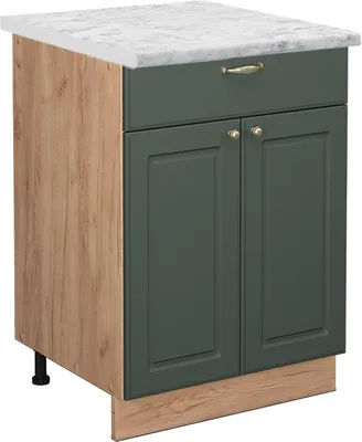 Produktbild von Küchenunterschrank Vicco Fame-Line Grün-Gold Landhaus 60 cm mit Schublade, AP Marmor, Model 46125