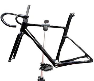 Obrázok produktu pre Rám pre cestný bicykel s riadidlami, celokarbónový, kompatibilný s kotúčovými brzdami, lesklá čierna, 520 mm