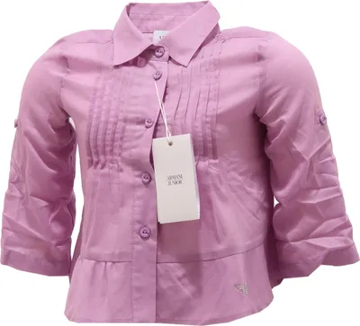 Zdjęcie produktu dla 0790T ARMANI JUNIOR liliowa bawełniana koszula z długim rękawem dla dzieci