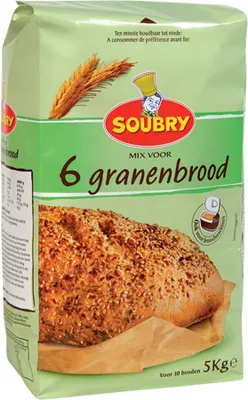Image de Soubry Pain 6 Céréales, paquet de 5 000 g (farine de pain complet)