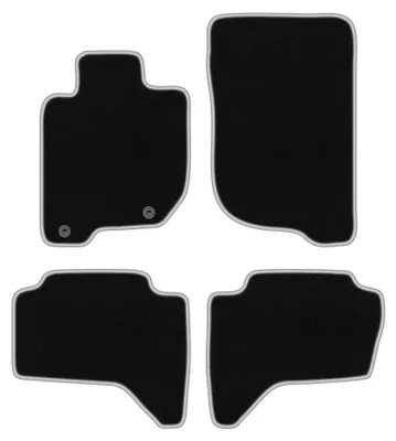 Obrázok produktu pre Velúrové autokoberce pre: Mitsubishi L200 IV 2006-2015 (pick-up) – sada 4 ks, čierno-strieborné, na mieru – Wielganizator CARLUX