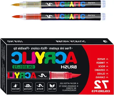 Zdjęcie produktu dla Markery akrylowe - pisaki do rękodzieła - do kreatywnego malowania - wodoodporna farba - 12 kolorów - wielokolorowe