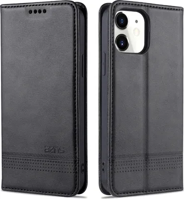 Obrázek produktu pro LaimTop Kožené pouzdro pro iPhone 11, peněženkové pouzdro s magnetickým zavíráním a stojánkem Ochranné pouzdro pro iPhone 11 Black