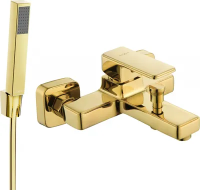 Produktbild von Mexen Cetus R77 Wannenbatterie mit Brausegarnitur, Gold - 74433R77-50