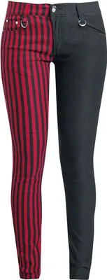 Produktbild von Banned Alternative Stoffhose Damen Punk Trousers schwarz/rot W26L32