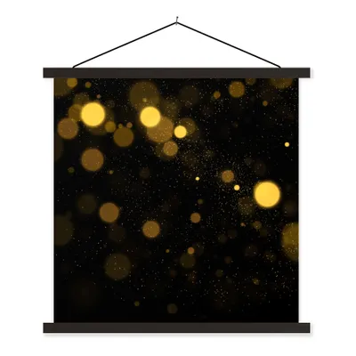 Produktbild von MuchoWow® Textilposter Gold - Abstrakt - Luxus - Schwarz 120x120 cm mit schwarzem Rahmen - Aufhängungsset