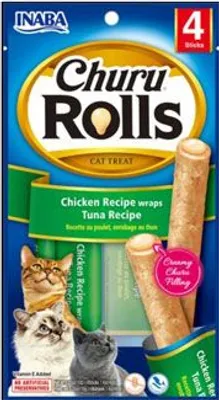 Obrázek produktu pro Churu Cat Rolls Chicken wraps&Tuna cream 4x10g
