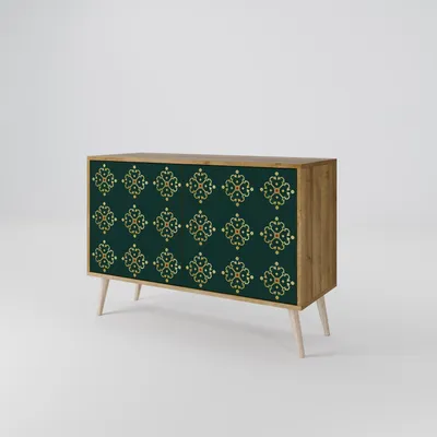 Produktbild von Spacerebels Kommode mit 2 Türen - Sideboard Komodenschrank - Highboard - Kleiderschrank Möbel - Wohnzimmer Schlafzimmer - 57,5×111×42 (HxBxT)