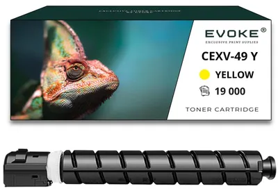 Obrázok produktu pre Kompatibilná tonerkartuša Evoke pre tlačiarne Canon CEXV-49Y CEXV49 (žltá), kompatibilná s modelmi C3320, C3325i a C3330i