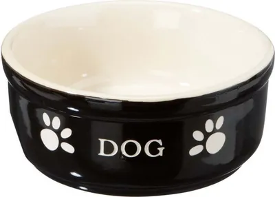 Obrázok produktu pre Keramická miska "DOG" 13,5 X 13,5 X 5 cm čierna / béžová