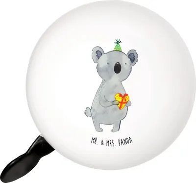 Produktbild von Mr. & Mrs. Panda Fahrrad-Klingel Koala Geschenk - Weiß - klingel fahrrad, Für, glocke, Geburtstag, Party, Fahrradklingel