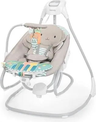 Image de Balançoire Électrique Bébé 4 en 1, Transat à Bascule, Jeu Piano, 6 Vitesses, Minuterie
