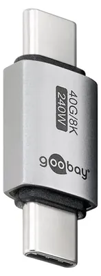 Immagine prodotto di Goobay 74448 Adattatore USB-C™ dritto, USB4™, argento - Connettore USB-C™ > Connettore USB-C™
