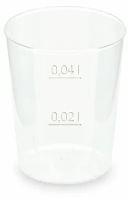 Produktbild von 100x Mehrwegbecher Pfandbecher Shotglas Schnaps PP Eichstriche 2 cl 4 cl