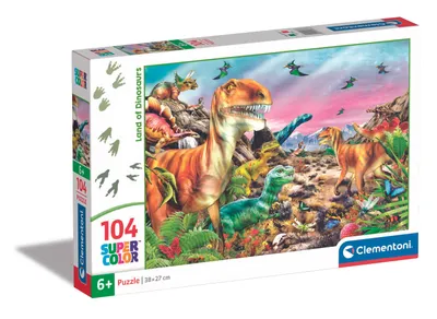 Image de Puzzle CLE 104 SuperKolor Terre des Dinosaures 25768