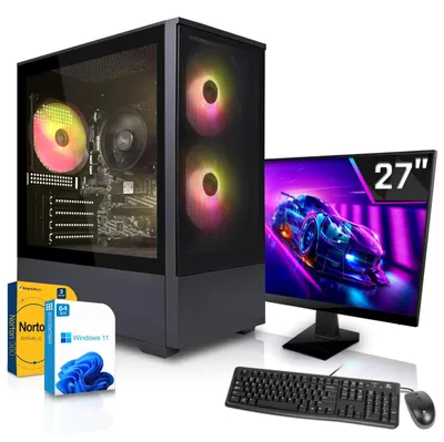 Produktbild von SYSTEMTREFF Gamer Komplett PC - Ryzen 5 PRO 5655G - Radeon RX Vega 7 - 16GB DDR4 - 512GB NVMe - 27 Zoll Monitor - Windows 11 Pro - Desktop