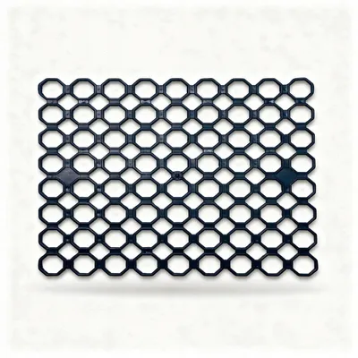 Zdjęcie produktu dla MATA DO ZLEWU PLASTIKOWA OCHRONNA ÓSEMKOWA 29X25CM CZARNA Miękka