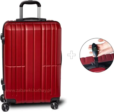 Zdjęcie produktu dla Średnia walizka podróżna bordo ABS zamek szyfrowy + waga bagażowa gratis