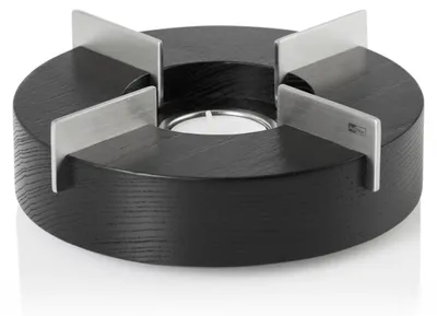 Produktbild von AdHoc Stövchen und Speisenwärmer Tuto, Eschenholz schwarz / Edelstahl