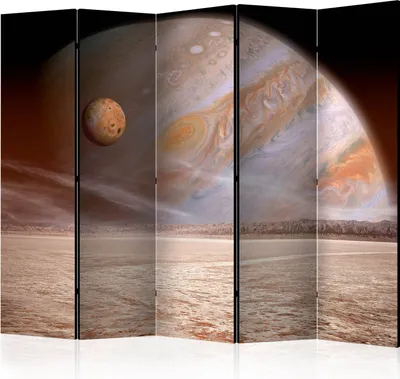 Produktbild von Akusticher Raumteiler Abstrakt Foto Paravent 225x172 cm beidseitig auf Vlies-Leinwand bedruckt Akustikschaum Trennwand Spanische Wand Sichtschutz Home Office Galaxie Planeten c-C-0261-z-c