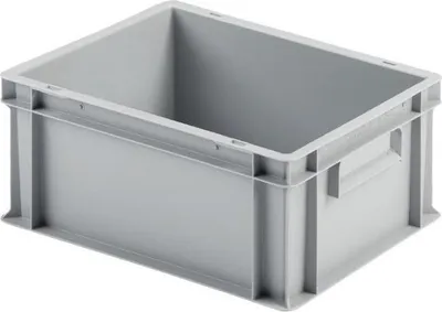 Produktbild von Eurobehälter mit geschlossenem Griff | HxBxT 17,5x30x40cm | 16 Liter | Grau | Eurobox, Transportbox, Transportbehälter, Stapelbehälter
