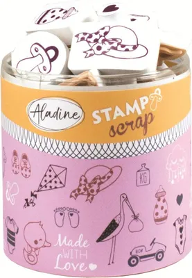 Produktbild von Aladine Stempelset Geburt - kreative Schaumstempel Baby 35 Stück