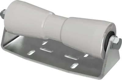 Image de Rouleau de quille en polyuréthane avec support B aide à la mise à l'eau des remorques de bateaux galvanisé SUPROD, 250 mm, gris