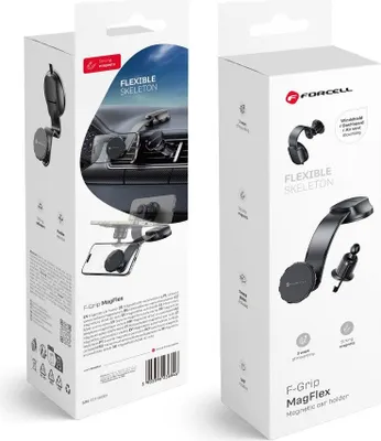 Produktbild von FORCELL F-Grip MagFlex Magnetischer Autohalter für Windschutzscheibe/Armaturenbrett/Gitter, schwarz