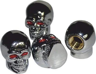 Produktbild von Hermann Schütz Ventilkappen Vent-Cap Totenkopf silber 4er-Set