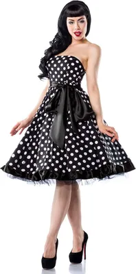 Produktbild von Rockabilly-Kleid - Grösse: XL - Farbe: schwarz/weiß/rot