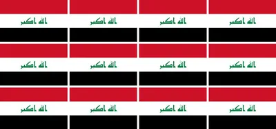Produktbild von Mini Aufkleber Set - Pack glatt - 50x31mm - selbstklebender Sticker - Fahne - Irak - Flagge / Banner / Standarte fürs Auto, Büro, zu Hause und die Schule - 12 Stück
