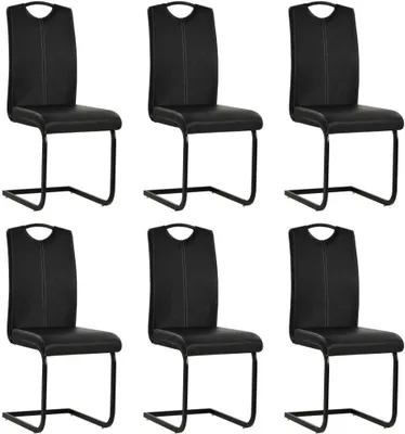 Produktbild von Freischwinger 6 Stk. Schwarz Kunstleder