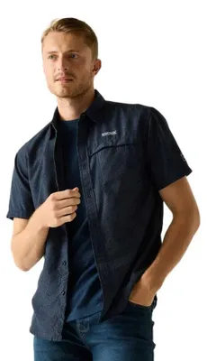 Immagine prodotto di Camicia a maniche corte Regatta Mindano, colore blu, taglia XL, uomo