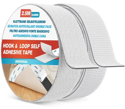 Doppelseitiger Klebestreifen, 2,5 m x 50 mm, weiß, Nylon