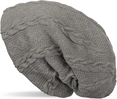 Produktbild von styleBREAKER warme Feinstrick Beanie Mütze mit Zopfmuster und Fleece Innenfutter, Slouch Longbeanie, Uni 04024131