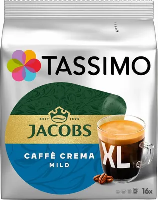 Immagine prodotto di Tassimo Jacobs Caffè Crema mild XL, Kaffee Kapsel, Kaffeekapsel, gemahlener Röstkaffee, 16 T-Discs