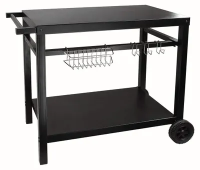 Servierwagen für Grillplatte, Metall, schwarz, 100x59x81 cm