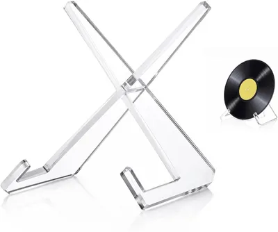 Imagen del producto de Soporte para discos de vinilo de acrílico transparente, giratorio, para discos y álbumes