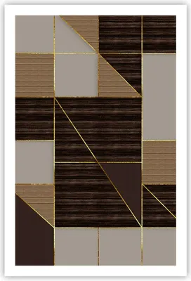Produktbild von Poster - Poster ohne Rahmen - Rechtecke Quadrate Braun - 61x91,5 cm - Wand Bild - Wanddeko - Wandbilder - Kunstposter - Wandposter - Bilder - Kunstdruck - Wanddekoration - Wandbild - P2XPA61x91-4610