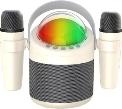 Produktbild von INF Kabelloses Bluetooth Dual Mikrofon Karaoke System mit RGB Licht Weiß