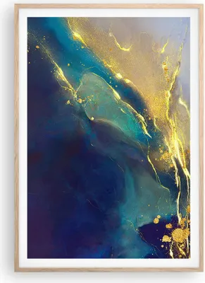 Produktbild von Gerahmtes Poster - Rahmen in heller Eiche - Gold Granate Abstraktion - 70x100 cm - Wand Bild - Wanddeko - Wandbilder - Kunstposter - Wandposter - Bilderrahmen - Bilder - Kunstdruck - P2NPA70x100-4753