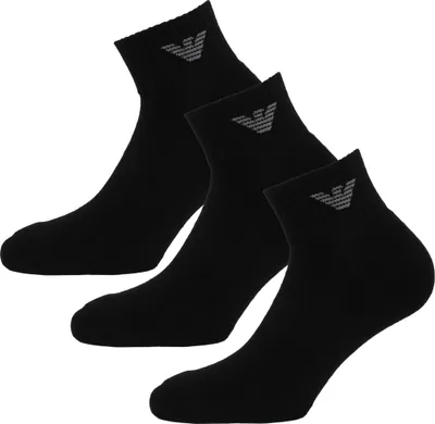 Obrázok produktu pre Pánske ponožky EMPORIO ARMANI krátke (3 balenia) čierne/čierne, jedna veľkosť