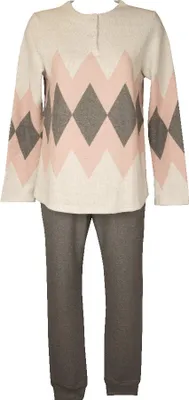 Immagine prodotto di Pigiama donna RAGNO collo serafino Cotone eco pile punto milano caldo e morbido invernale pantalone con polsino articolo DM11N1, Taglia 48, Cotone 46%,Poliestere 54%