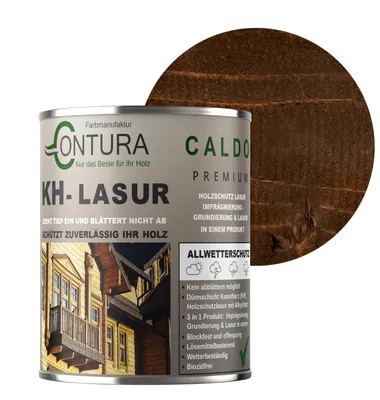 Produktbild von Contura KH Lasur 500ml 3in1 Holzlasur Holzschutzlasur UV- Holzschutz Holzöl Dünnschichtlasur - R08017 Dunkelbraun